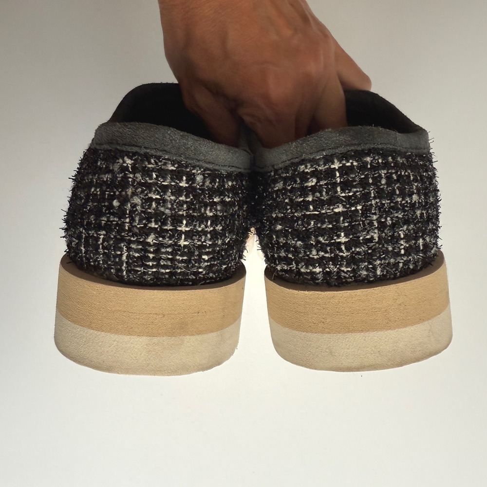 P448 Italy Bubble Shaka Slip On Gray Houndstooth Chunky Vibram Sole Shoes 7 7.5 - Picture 6 of 8